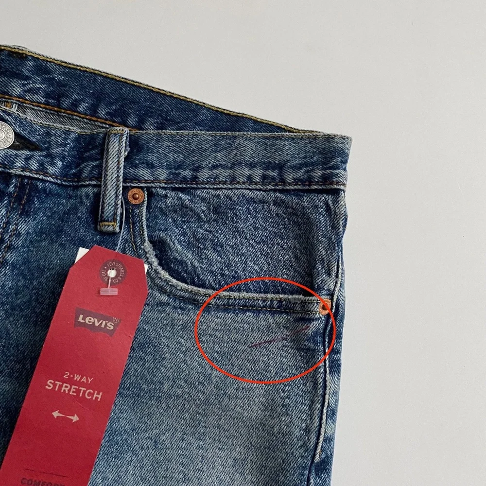 Levi's Men's 511 Slim Fit Sublime Rhythm Distressed Jeans Red Mark 32 x 30